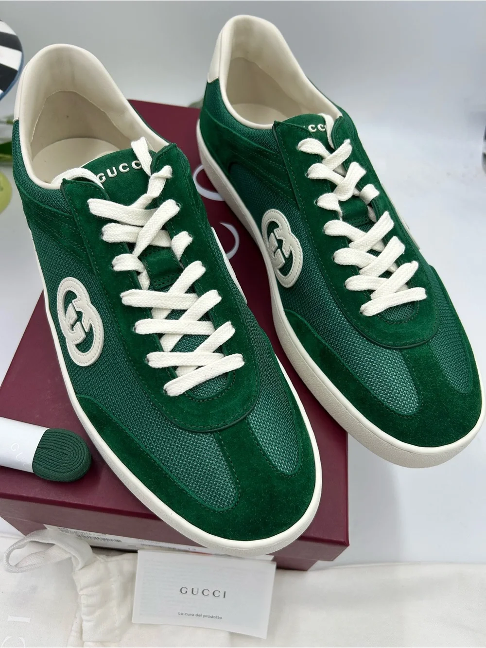 Men's Gucci interlocking G suede – canvas  sneakers size 13 made in Italy